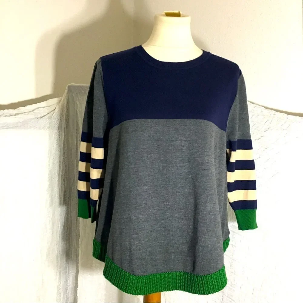 Lili's Loft Color Block Sweater Top Size Medium - Picture 1 of 9